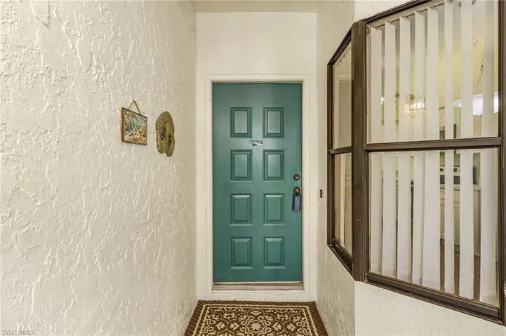 Exterior of entry door.
