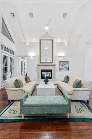 Formal living room for entertaining and cozy fireplace!