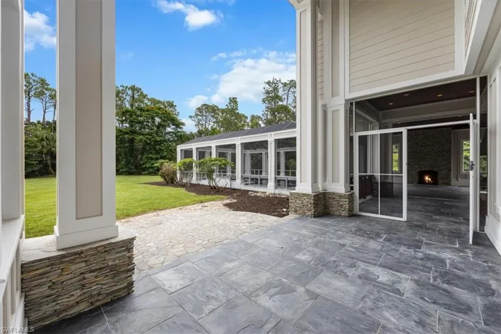 Patio area and entrance to entertainment pavilion
