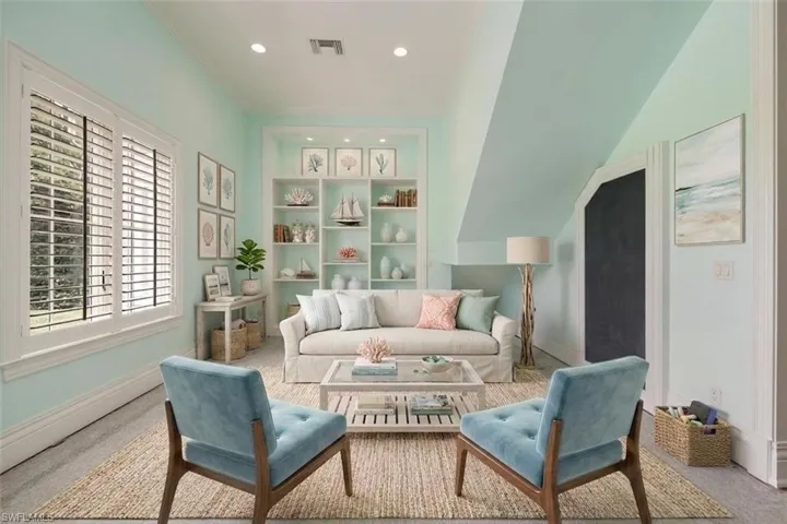 Virtually staged. Safe room with walk-in safe