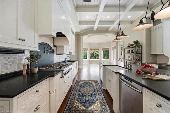 Virtually staged. State-of-the-art kitchen with Viking appliances