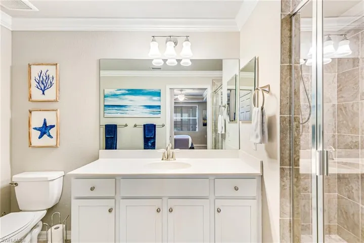 Primary with dual sinks and large walk in shower