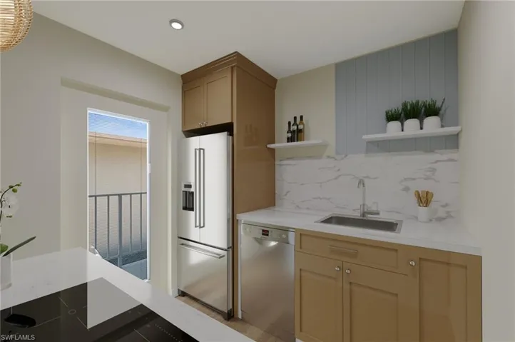 Photo includes reality renovation and/or staging to showcase the possibility of the Kitchen. Design services included with purchase