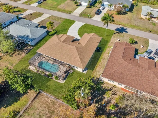 Aerial perspective of suburban area