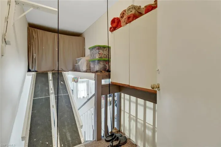 Stairway drop to additional storage