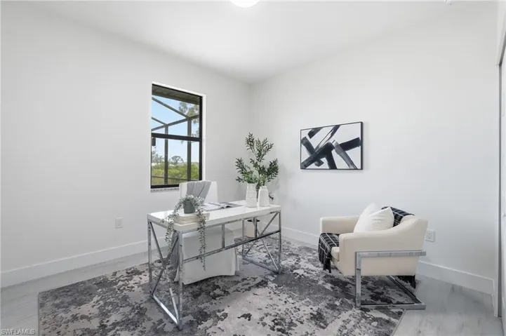 Bedroom staged as an office
