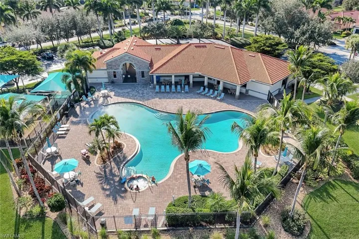 Community pool featuring a patio area