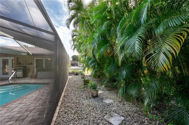 Side yard outside the pool.