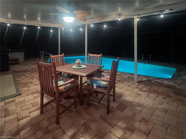 Pool with changing-colored lights!