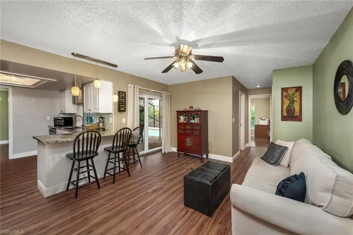Great family room with access to the pool through the slider!
