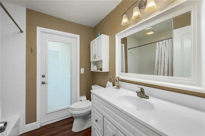 Guest bathroom with access to the pool recently updated.