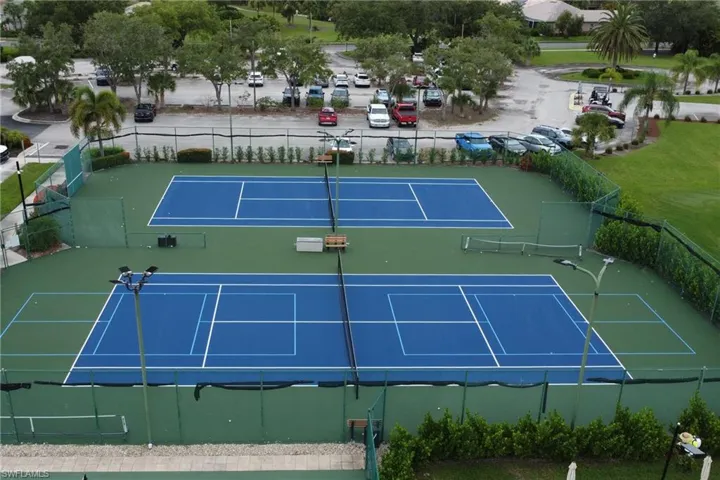 View of tennis court