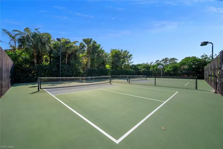 View of tennis court