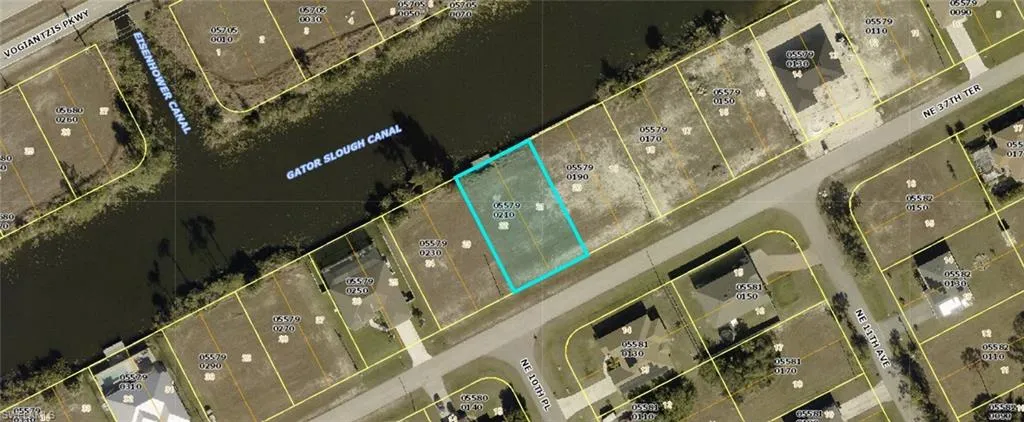 Plat Map. Illustrating the property's location relative to canals and adjacent parcels