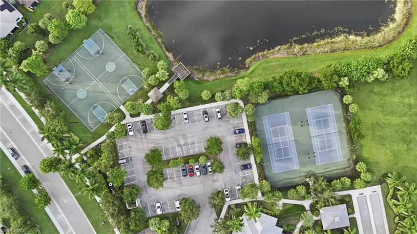 Aerial perspective showcasing recreational amenities