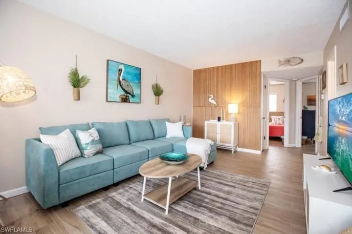 Living room featuring hardwood / wood-style flooring