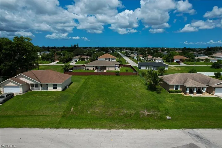 Aerial perspective of suburban area