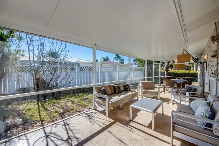 Sunroom with tile patterned floors