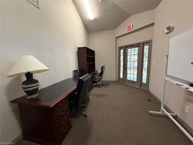Office space with vaulted ceiling