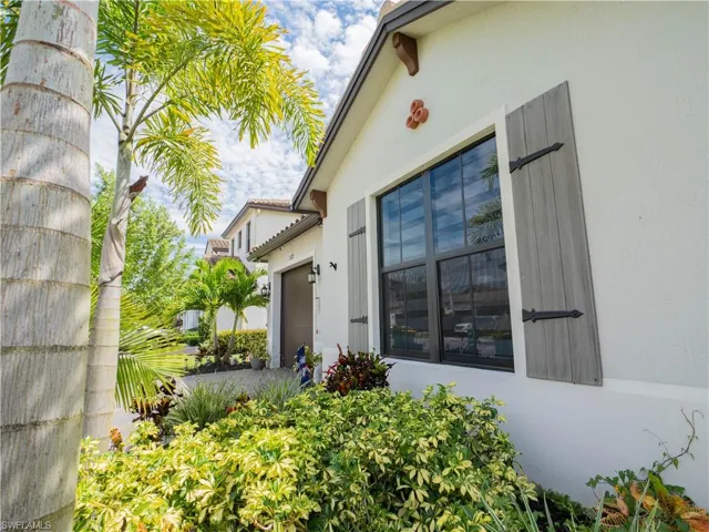 View of home's exterior with a garage