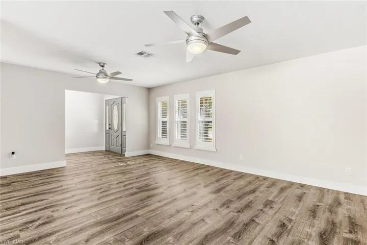 Living Room ~ Plantation Shutters & New Fans/Lighting Throughout!