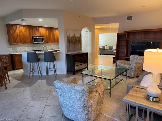 Living area with open floor plan