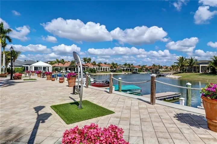 View of community boat docks