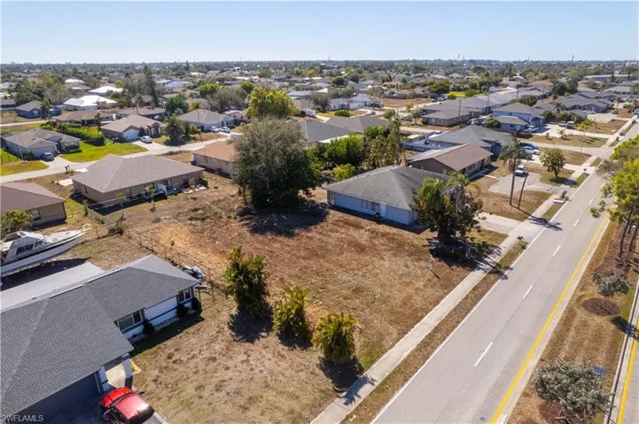 Aerial view of residential area
