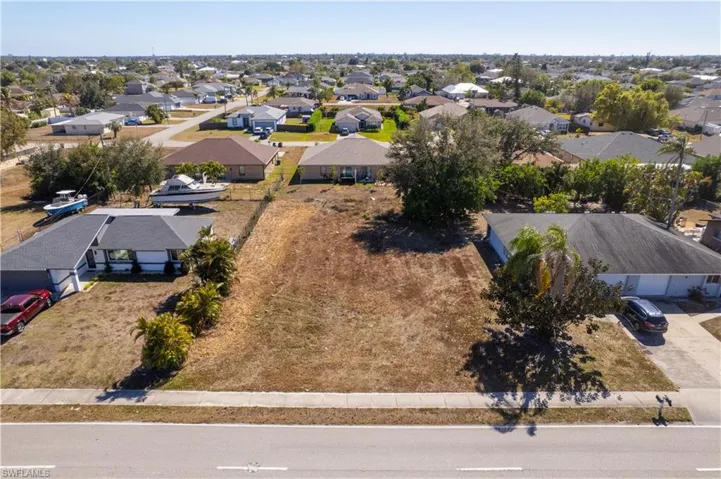 Aerial perspective of suburban area