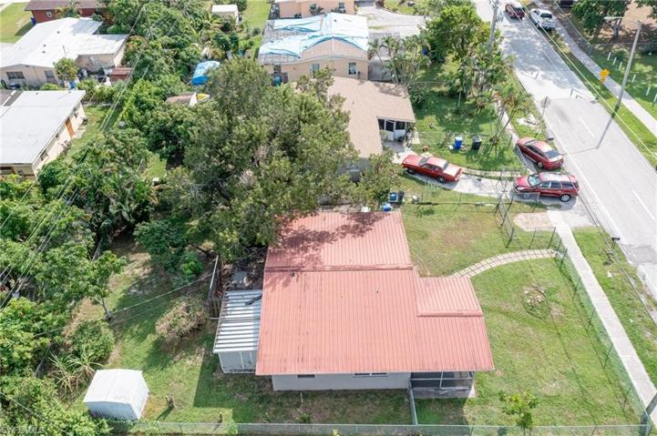 Aerial view of  metal roof.