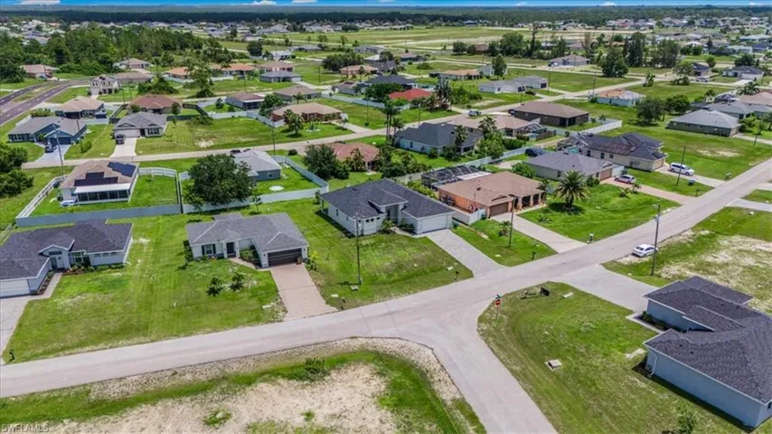 Aerial view of residential area