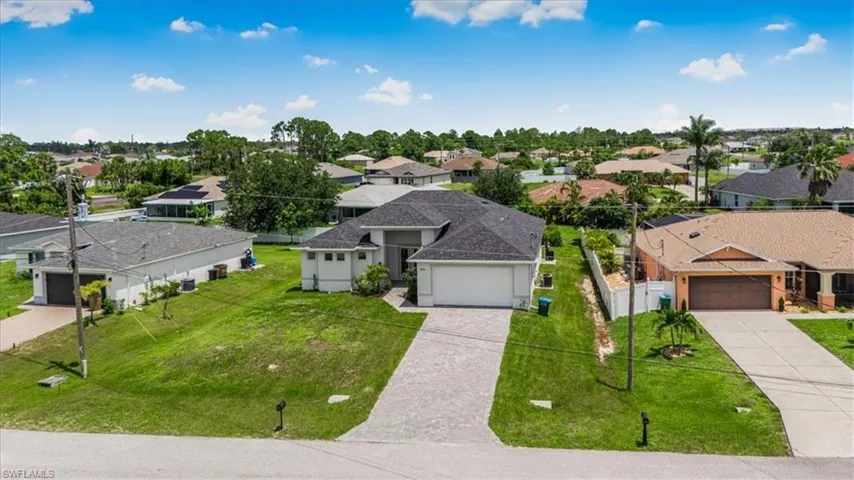 Aerial perspective of suburban area