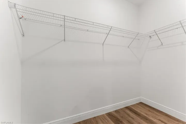 Spacious closet with wood finished floors