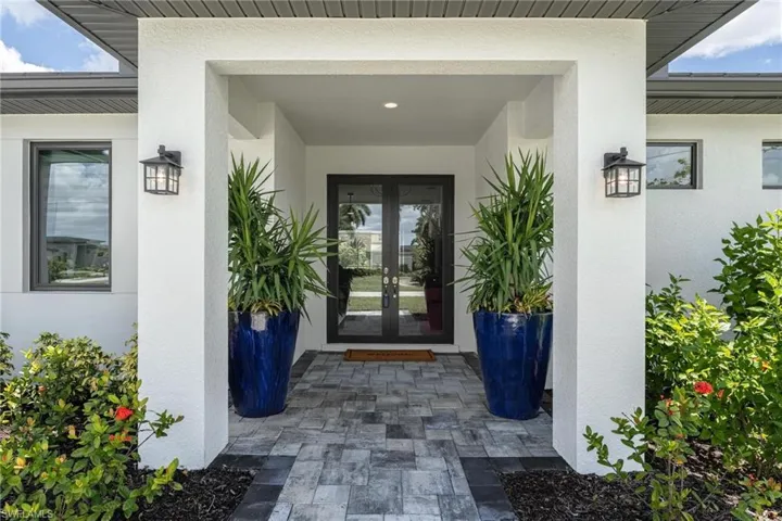 View of exterior entry with french doors