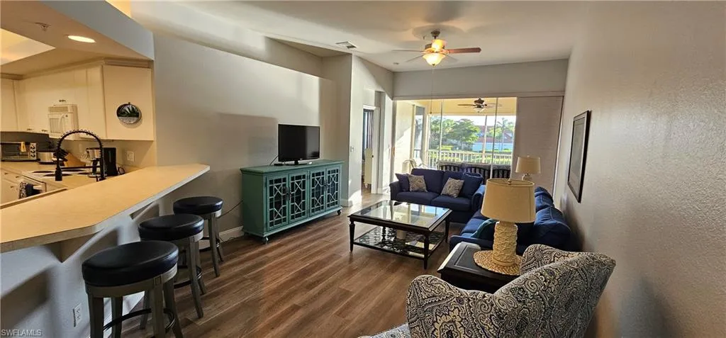 Large living room with beautiful water views