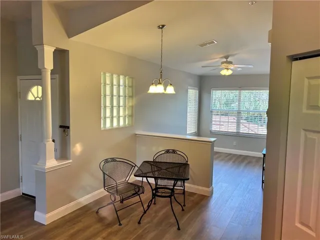 Dining space and open den