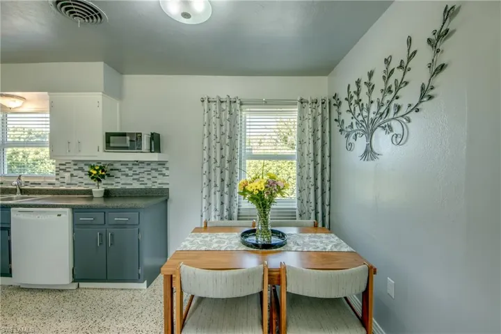 Dining room with sink