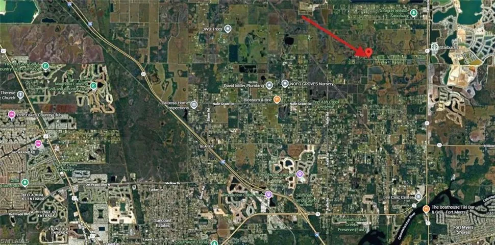 Aerial overview of property's location