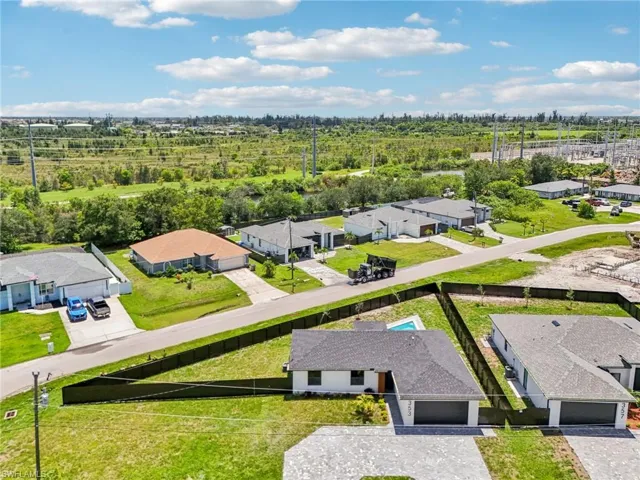 Aerial view of residential area