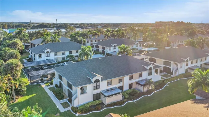 Aerial perspective of suburban area