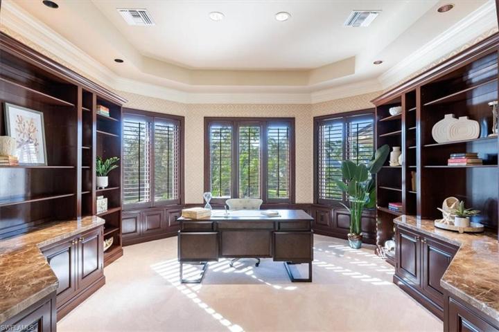 open and airy office/library on second level