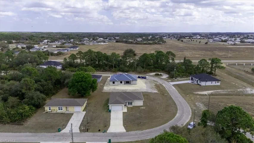 Aerial view of residential area
