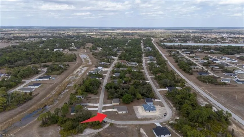 Aerial view of residential area