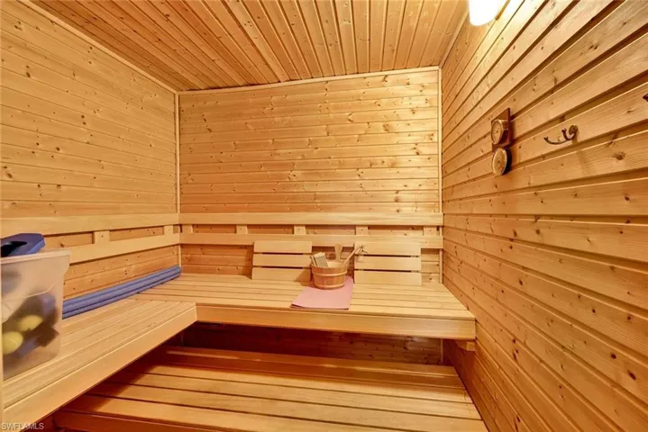 Spacious sauna for support on those achy days.