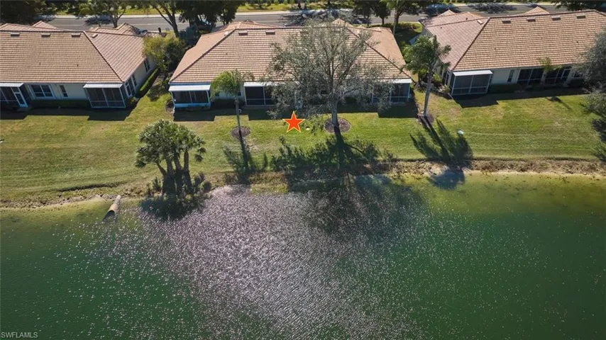 Drone / aerial view of a nearby body of water