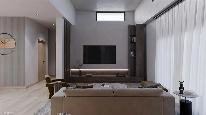 Living room featuring wood finished floors