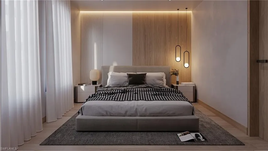 Bedroom featuring light wood-type flooring