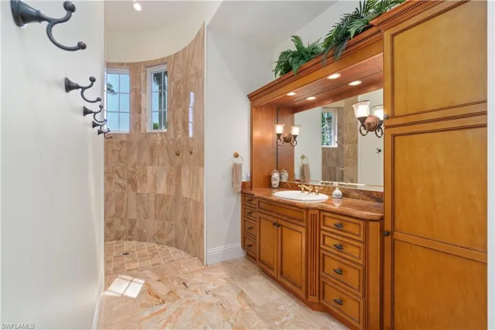 His bathroom area