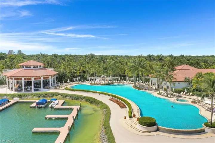 Aerial of community pool area