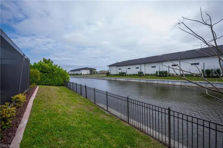 Fully fenced canal view